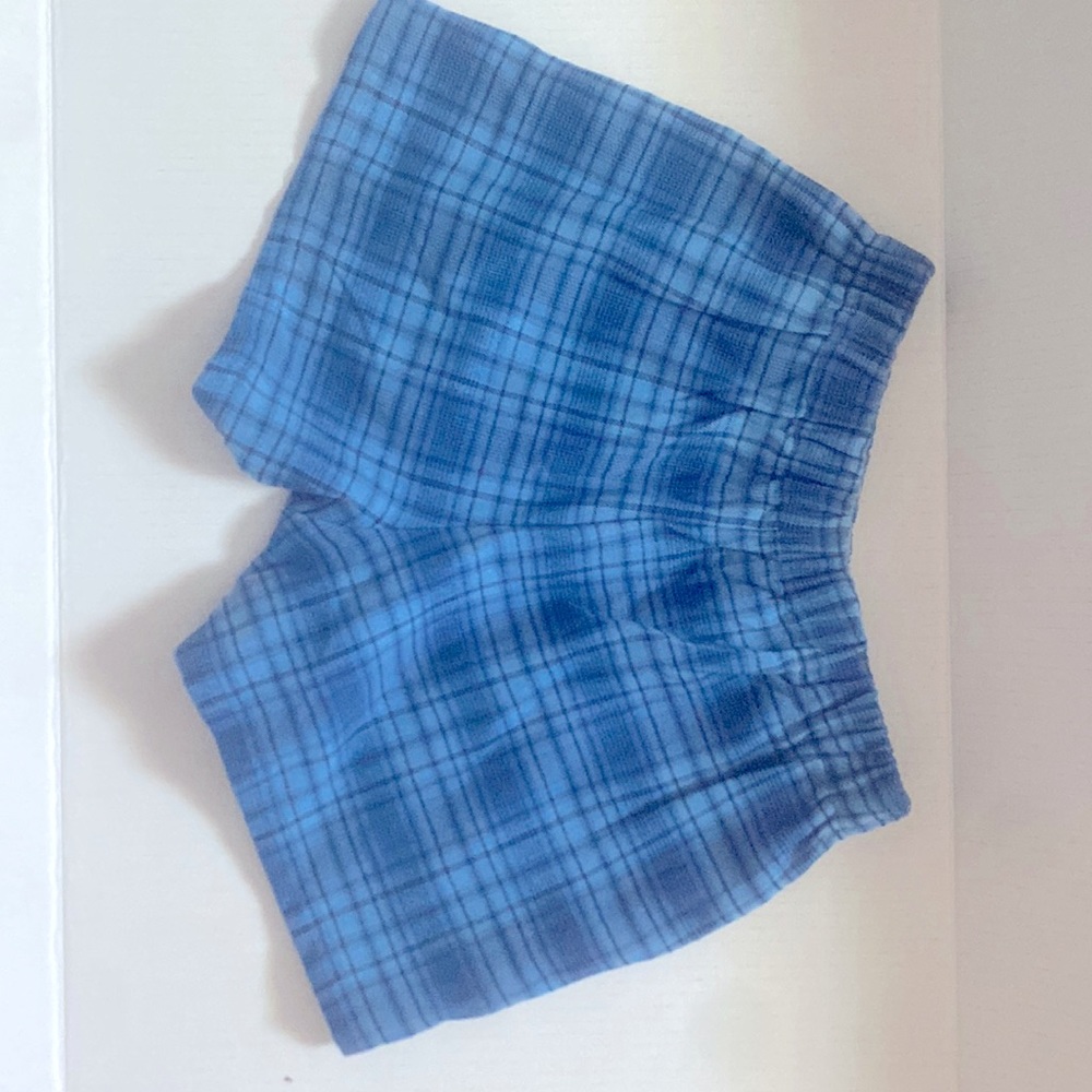 Blue plaid shorts